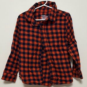 3/$10 Cat & Jack Orange  and Black Plaid Shirt
